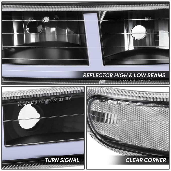 F-Style LED DRL Headlights <BR>99-02 Chevy Silverado 1500 250 HD 3500