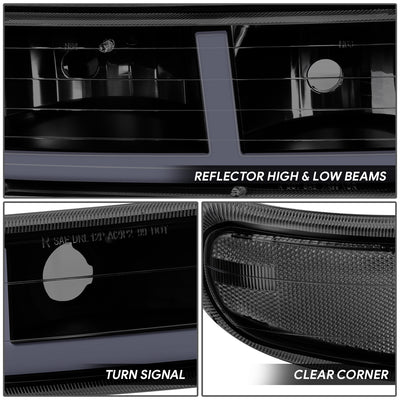 F-Style LED DRL Headlights <BR>99-02 Chevy Silverado 1500 2500 HD 3500