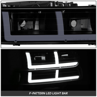 F-Style LED DRL Headlights <BR>99-02 Chevy Silverado 1500 2500 HD 3500
