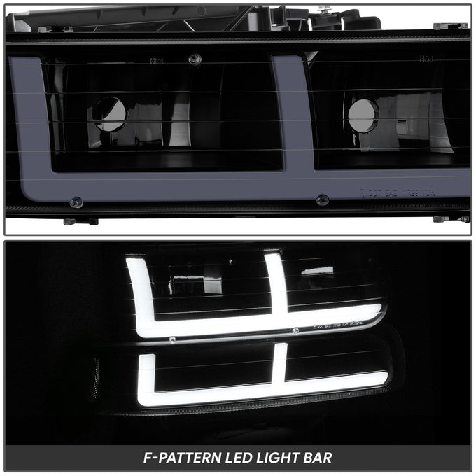 F-Style LED DRL Headlights <BR>99-02 Chevy Silverado 1500 2500 HD 3500