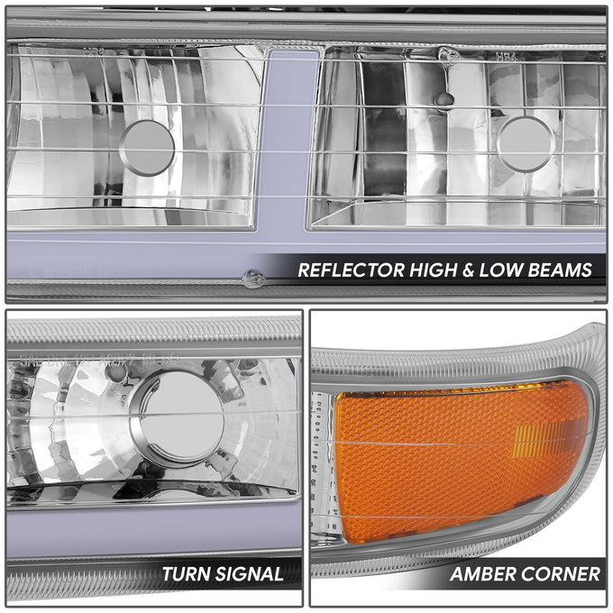 F-Style LED DRL Headlights <BR>99-02 Chevy Silverado 1500 250 HD 3500