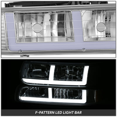 F-Style LED DRL Headlights <BR>99-02 Chevy Silverado 1500 250 HD 3500