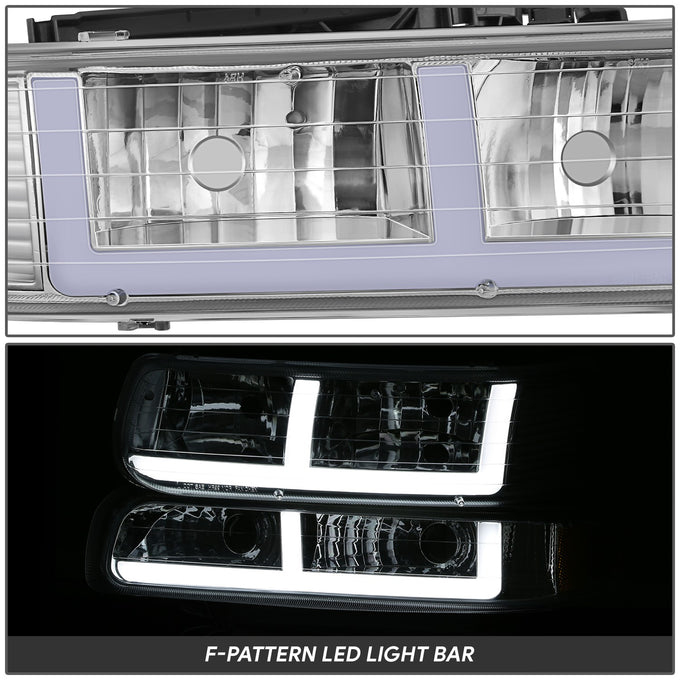 F-Style LED DRL Headlights <BR>99-02 Chevy Silverado 1500 250 HD 3500