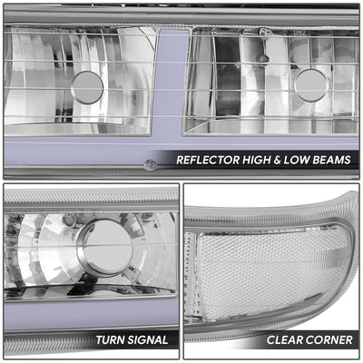 F-Style LED DRL Headlights <BR>99-02 Chevy Silverado 1500 2500 HD