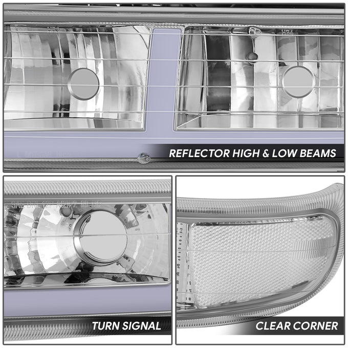 F-Style LED DRL Headlights <BR>99-02 Chevy Silverado 1500 2500 HD