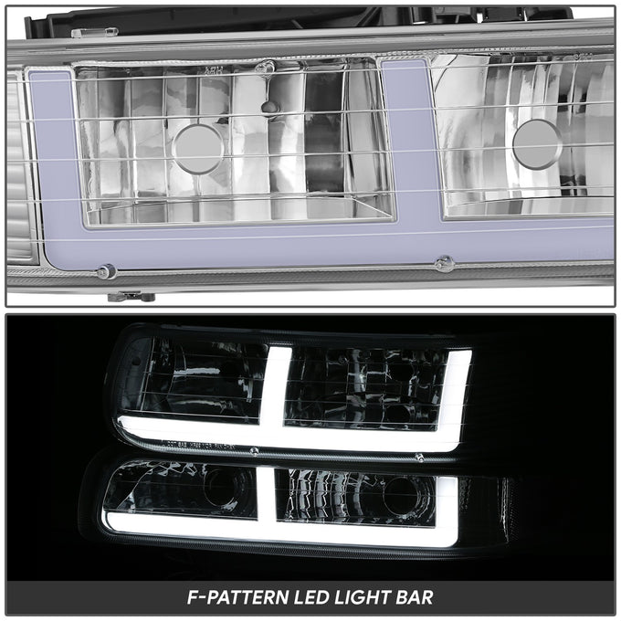F-Style LED DRL Headlights <BR>99-02 Chevy Silverado 1500 2500 HD