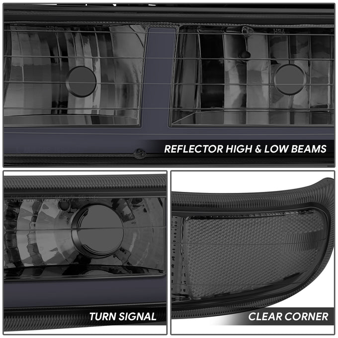 F-Style LED DRL Headlights <BR>99-02 Chevy Silverado 1500 2500 HD