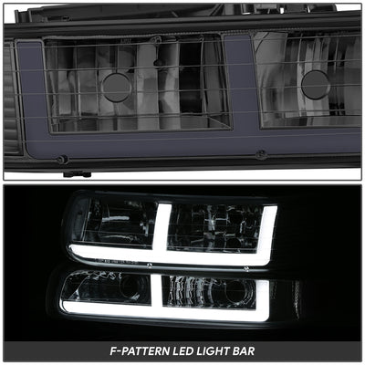 F-Style LED DRL Headlights <BR>99-02 Chevy Silverado 1500 2500 HD