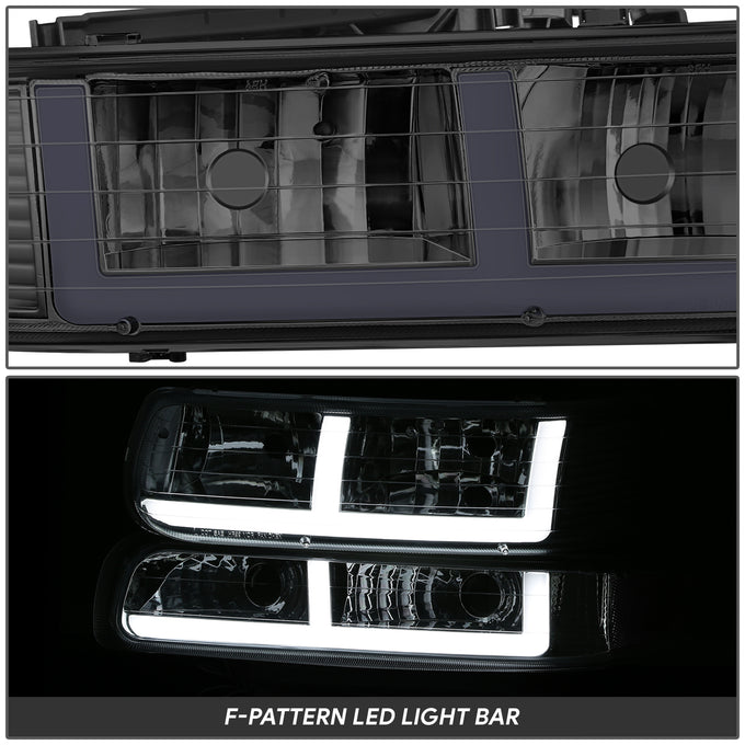 F-Style LED DRL Headlights <BR>99-02 Chevy Silverado 1500 2500 HD
