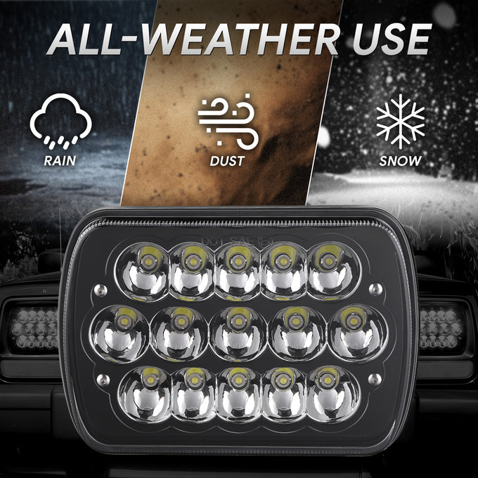 Pair of 7X6 H6054 LED Headlights <br> Fits 7x6 H6054
