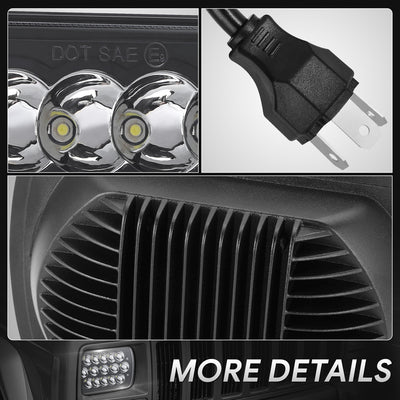 Pair of 7X6 H6054 LED Headlights <br> Fits 7x6 H6054