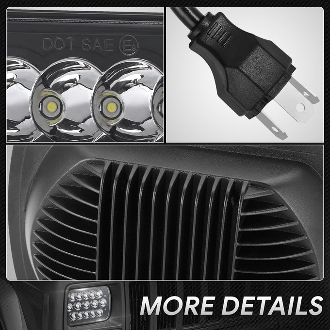 Pair of 7X6 H6054 LED Headlights <br> Fits 7x6 H6054