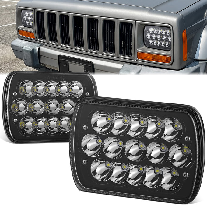 Pair of 7X6 H6054 LED Headlights <br> Fits 7x6 H6054
