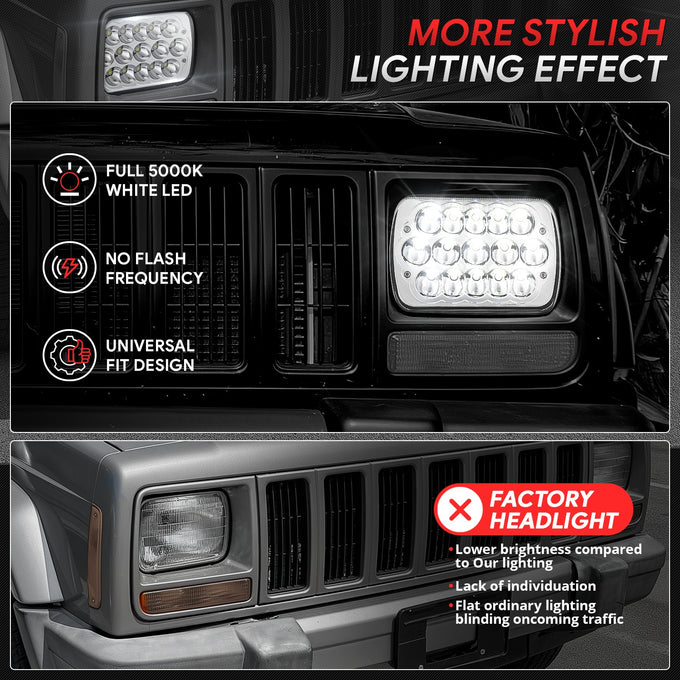 Pair of 7X6 H6054 LED Headlights <br> Fits 7x6 H6054