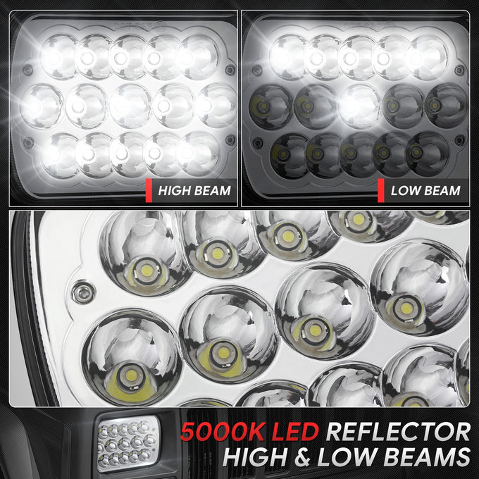 Pair of 7X6 H6054 LED Headlights <br> Fits 7x6 H6054