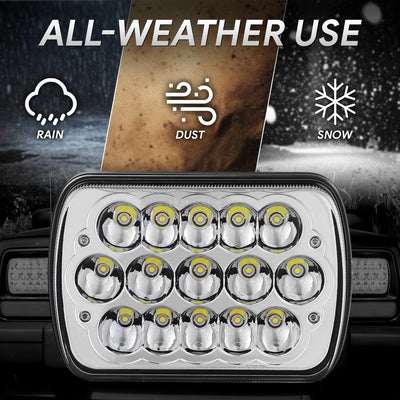 Pair of 7X6 H6054 LED Headlights <br> Fits 7x6 H6054