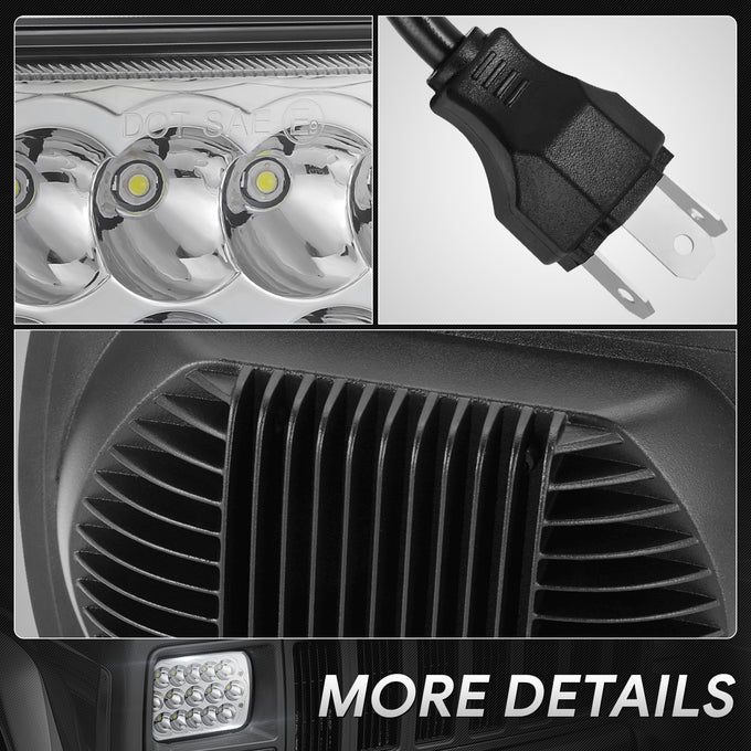 Pair of 7X6 H6054 LED Headlights <br> Fits 7x6 H6054