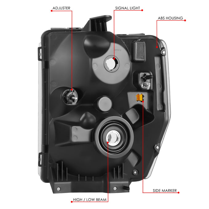 Factory Style Headlight (Passenger Side) <BR>08-19 Ford E-150 E-250 E-350 Super Duty