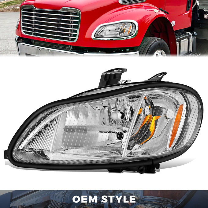 Factory Style Headlight (Left) <br> 03-19 Freightliner M2 106, 112, Business Class M2