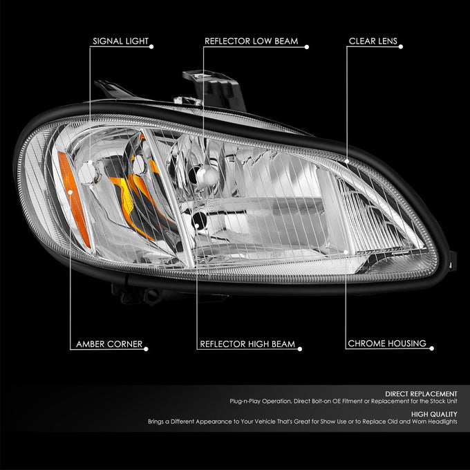 Factory Style Headlight (Right) <br> 03-19 Freightliner M2 106, 112, Business Class M2