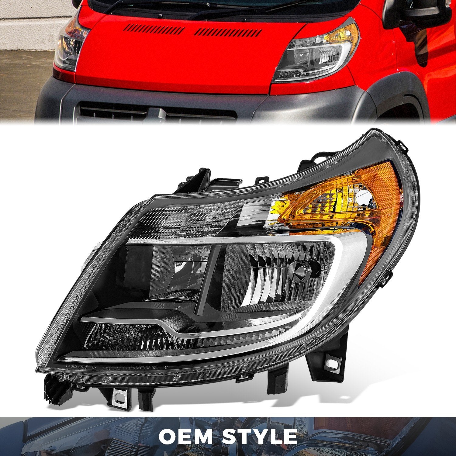 Factory Style Headlight (Left) <br> 14-22 Ram Promaster 1500 2500 3500