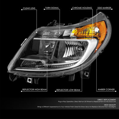 Factory Style Headlight (Left) <br> 14-22 Ram Promaster 1500 2500 3500