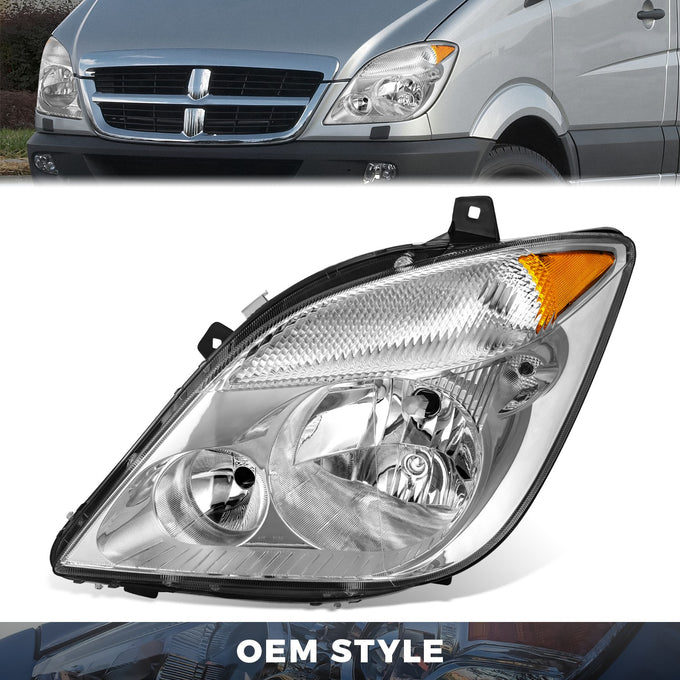 Factory Style Headlight (Driver Side) <br> 07-09 Dodge/Freightliner Sprinter 2500 3500