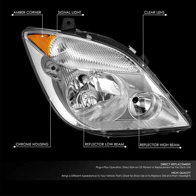 Factory Style Headlight (Passenger Side) <br> 07-09 Dodge/Freightliner Sprinter 2500 3500