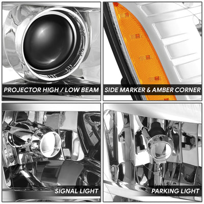 Factory Style Projector Headlights <BR>07-14 Cadillac Escalade, ESV,07-13 EXT