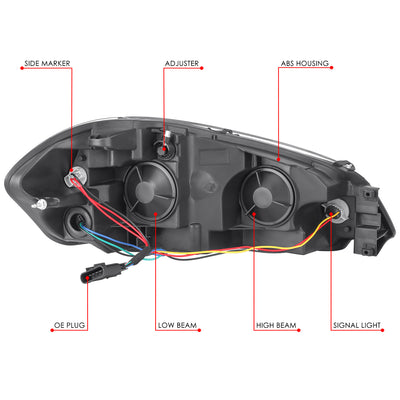 Factory Style Headlights (Driver and Passenger Side) <BR>06-13 Chevy Impala, 14-16 LTD, 06-07 Monte Carlo