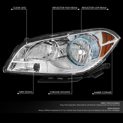 Factory Style Headlights <br> 08-12 Chevy Malibu