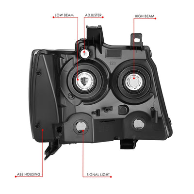 Carbon Fiber Factory Style Headlights <br>07-14 Chevy Tahoe Avalanche Suburban 1500 2500