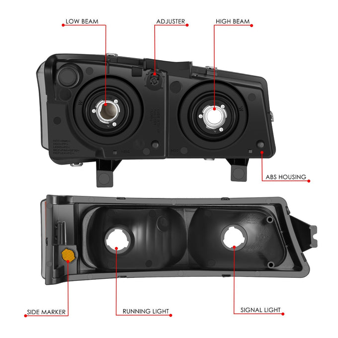 Carbon Fiber Factory Style Headlight Lamps <br>03-07 Chevy Silverado 1500 2500 3500 HD