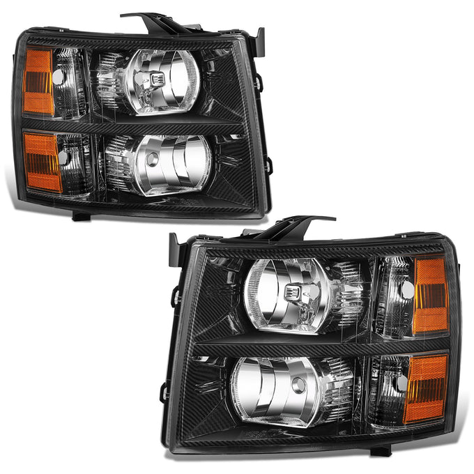 Carbon Fiber Factory Style Headlight <br>07-14 Chevy Silverado 1500 2500HD 3500