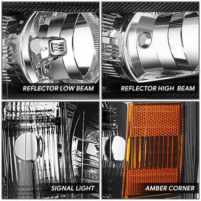 Carbon Fiber Factory Style Headlight <br>07-14 Chevy Silverado 1500 2500HD 3500