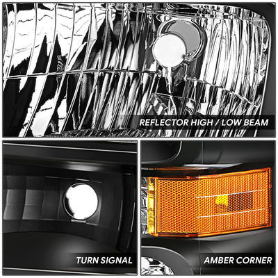 Factory Style Headlights <BR>08-19 Ford E-150 E-250 E-350 Super Duty
