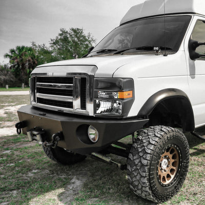 Factory Style Headlights <BR>08-19 Ford E-150 E-250 E-350 Super Duty