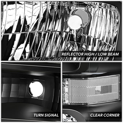 Factory Style Headlights <BR>08-19 Ford E-150 E-250 E-350 Super Duty