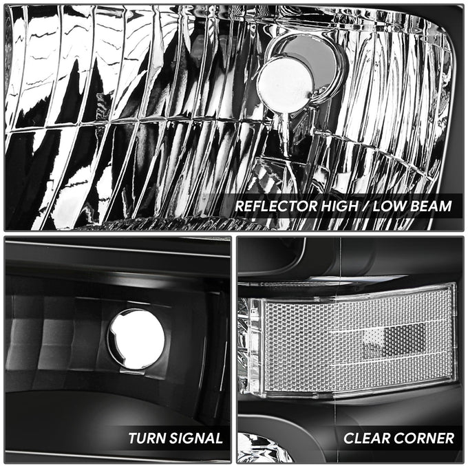 Factory Style Headlights <BR>08-19 Ford E-150 E-250 E-350 Super Duty