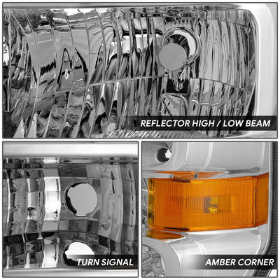 Factory Style Headlights <BR>08-19 Ford E-150 E-250 E-350 Super Duty