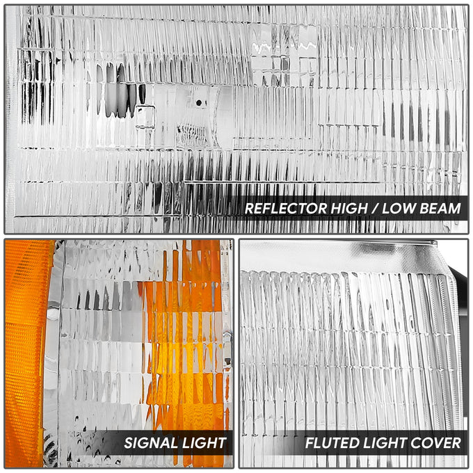 Factory Style Headlight Assembly (Right) <BR>87-91 Ford Bronco, F-150, F-250, F-350