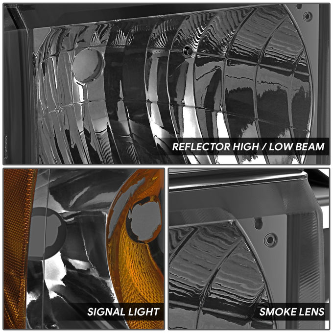 Factory Style Headlights (Left & Right) <BR>87-91 Ford Bronco, F-150, F-250, F-350
