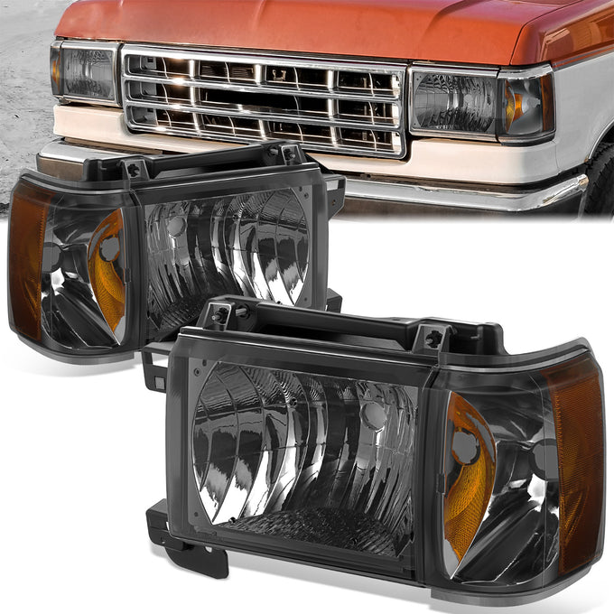 Factory Style Headlights (Left & Right) <BR>87-91 Ford Bronco, F-150, F-250, F-350