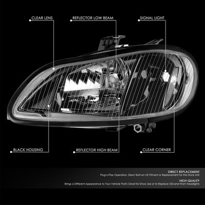 Factory Style Headlights <br> 03-18 Freightliner M2 106, 112