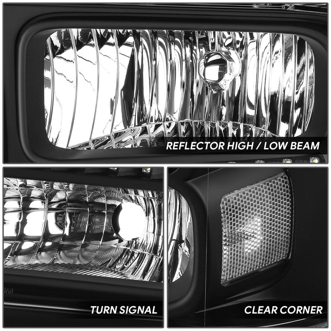 LED DRL Headlights <br> 05-07 Ford F-250 F-350 F-450 F-550 Super Duty