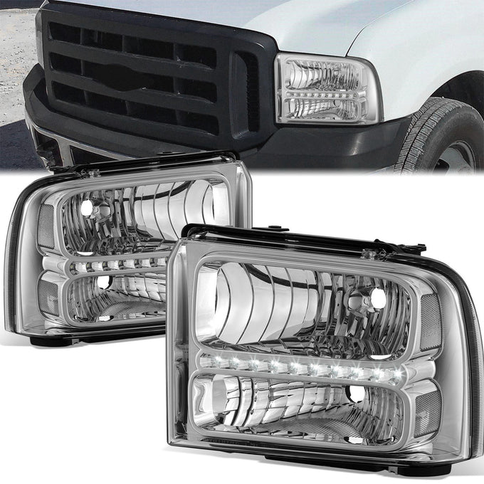 LED DRL Headlights <br> 05-07 Ford F-250 F-350 F-450 F-550 Super Duty