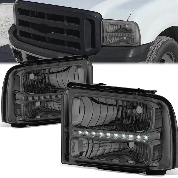 LED DRL Headlights <br> 05-07 Ford F-250 F-350 F-450 F-550 Super Duty