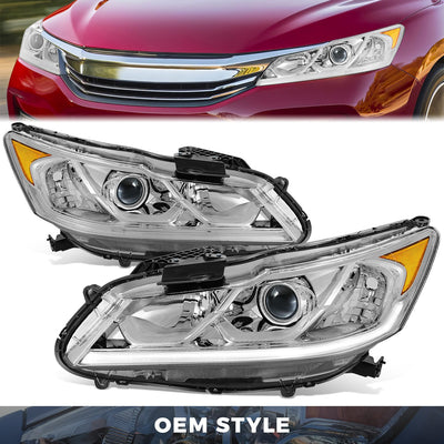 LED DRL Projector Headlights <br> 16-17 Honda Accord