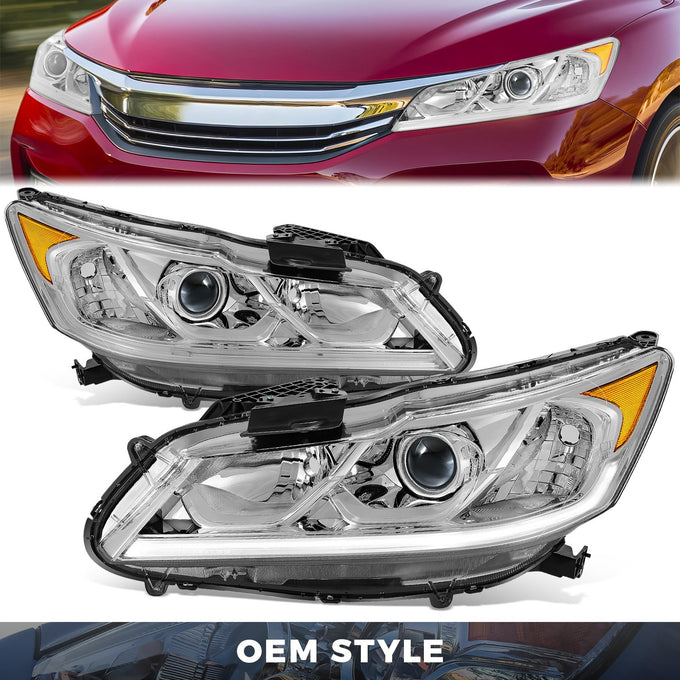 LED DRL Projector Headlights <br> 16-17 Honda Accord