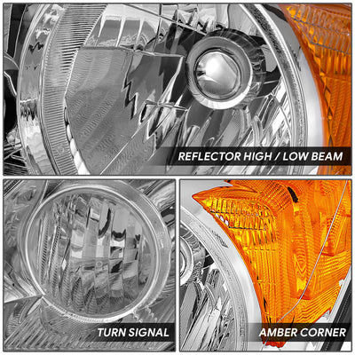 Factory Style Chrome Housing Headlights <br> 07-11 Honda CR-V